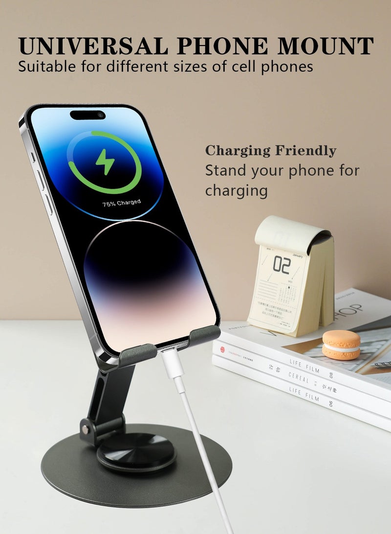 Meishida Cell Phone Stand, 360° Rotating Desk Phone Holder, Foldable Phone Holder for Desk (Heart) - Image 4