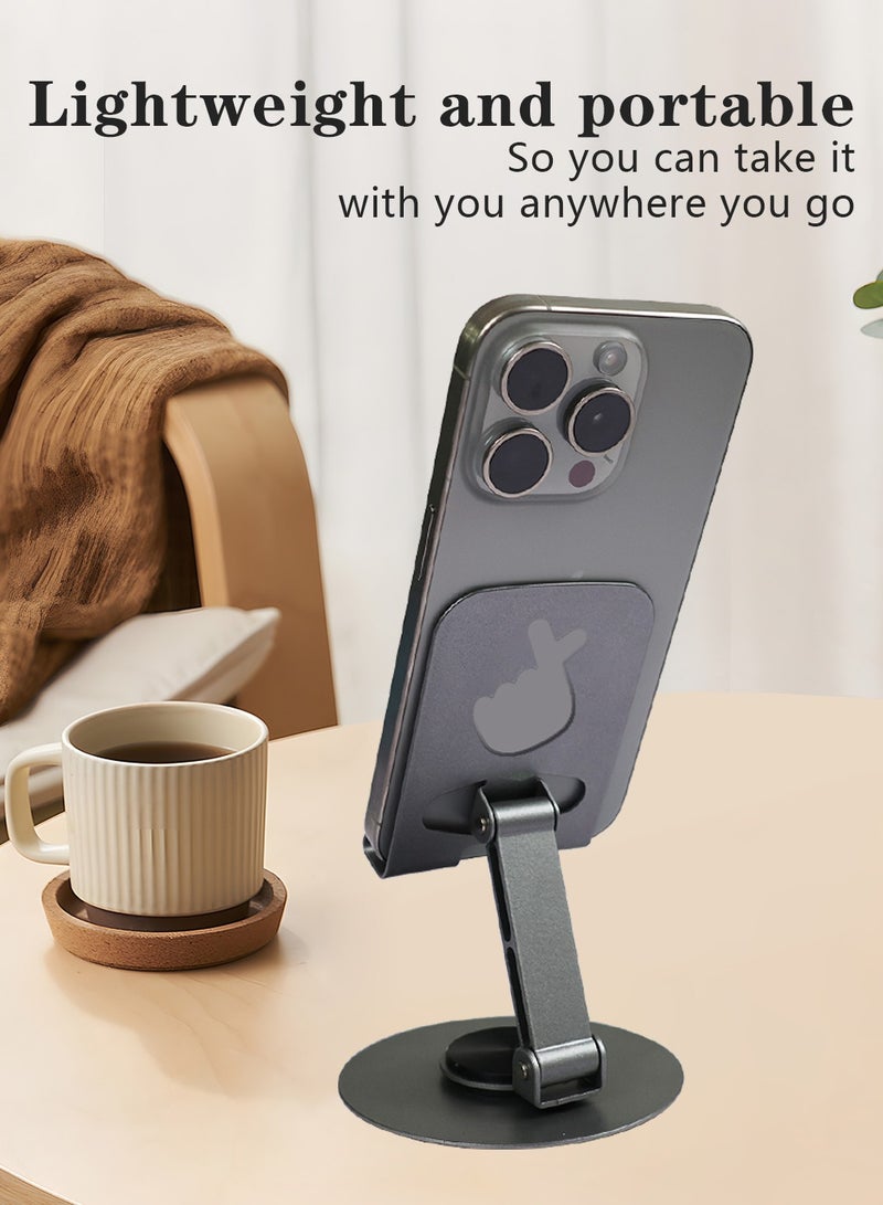 Meishida Cell Phone Stand, 360° Rotating Desk Phone Holder, Foldable Phone Holder for Desk (Heart) - Image 5