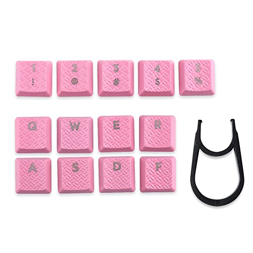 HUYUN Texture Tactility Backlit keycaps Key Cap Replacement for GL Tactile Switch Logit G813 G815 G913 G915 TKL RGB Mechanical Gaming Keyboard (13 Keys, Pink) - Image 1