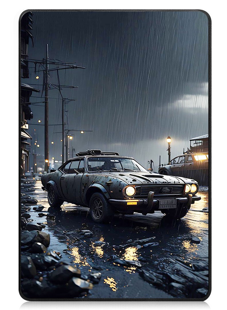 Theodor Protective Flip Case For Lenovo Tab M9 (2023) With Trifold Stand Auto Wake Sleep Shockproof Cover Car in Rain - Image 1