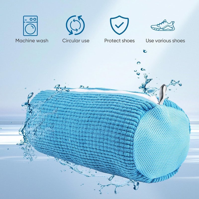 TAGPR Shoe Washing Machine Bag for Washer & Dryer, Reusable Mesh Laundry Bag with Side Zipper for Sneakers, Running Shoes, Toys & Socks, Durable 360° Cleaning Shoe Bag for All Shoe Sizes - Image 4