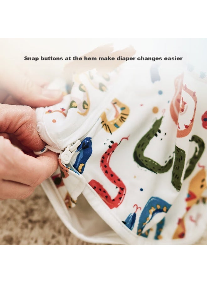 Cutelife Newborn Anti-startle Sleeping Bag Baby Swaddle Wrap 0-3 Months Double-layer Greedy Snake Size 59 - Image 2