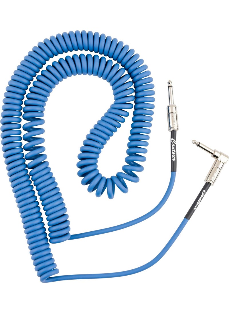 FENDER Fender Contour Coiled Instrument Cable Guitar Accessories StraightAngle Lake Placid Blue 30 ft  - Image 4