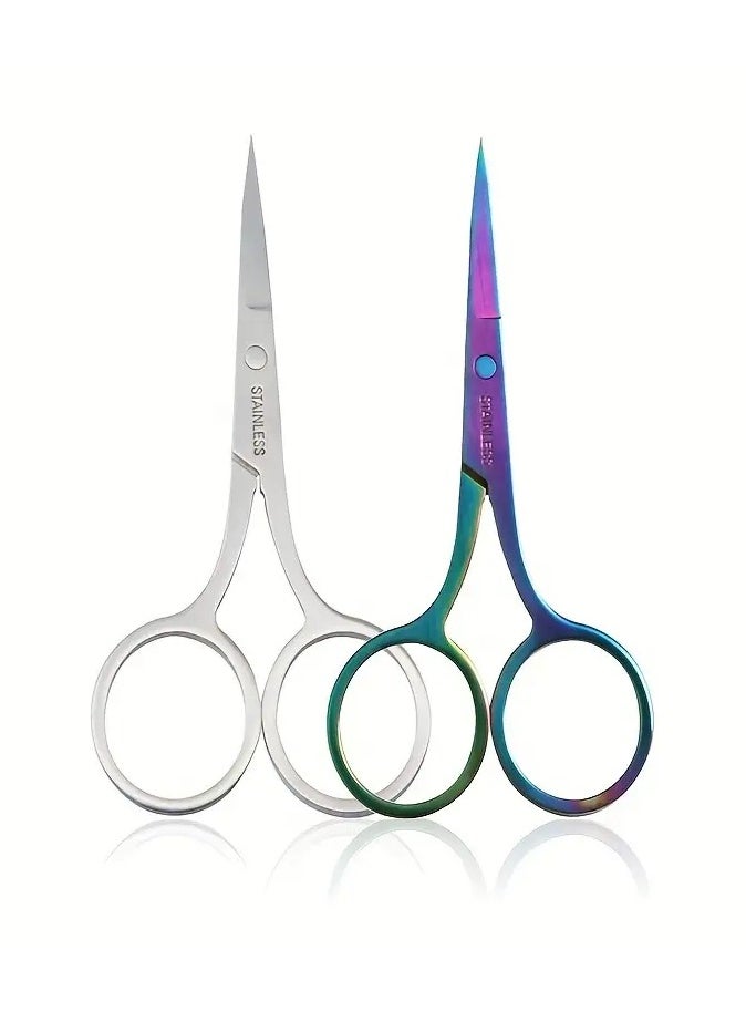 Rozino 2 PCS Stainless Steel Cross Stitch Scissors Beauty Scissors Pointed Straight Head DIY For Cutting Thread Sewing Scissors Lace Scissors  - Image 1