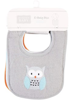 hudson baby Hudson Baby Unisex Baby Cotton Terry Drooler Bibs with Fiber Filling, Neutral Woodland, One Size  - Image 2