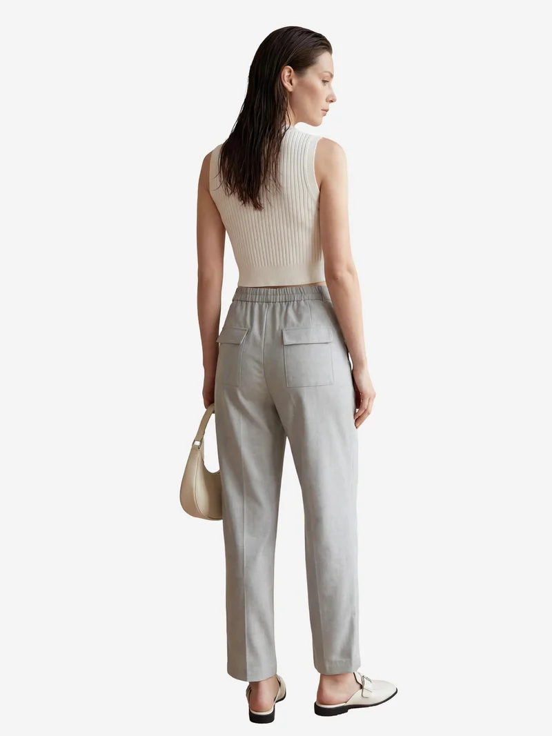 My Fashion Grey MY FASHION High Waist Straight Leg Pants with Pockets for Women | Best Price UAE