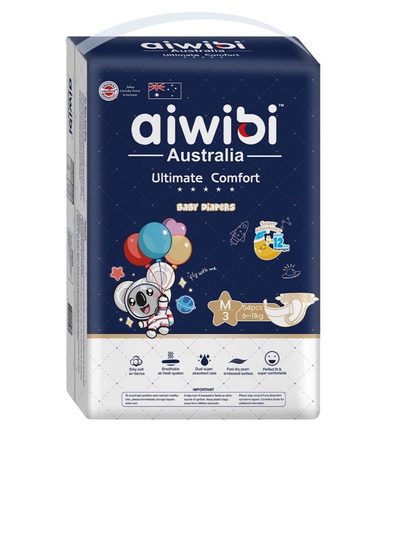 أيويبي حفاضات الأطفال من Aiwibi Ultimate Comfort 54 قطعة - Image 2