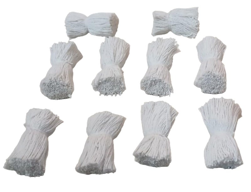On Blow Twisted Cotton 365 Wicks Diya Batti for Pooja Aarti White 2 Inch Long Pack of 20 Each Pack has 365 Cotton Puja Wicks - Image 2