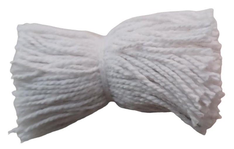 On Blow Twisted Cotton 365 Wicks Diya Batti for Pooja Aarti White 2 Inch Long Pack of 20 Each Pack has 365 Cotton Puja Wicks - Image 1