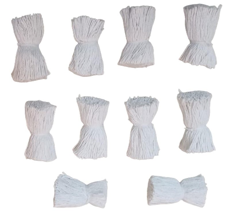 On Blow Twisted Cotton 365 Wicks Diya Batti for Pooja Aarti White 2 Inch Long Pack of 20 Each Pack has 365 Cotton Puja Wicks - Image 4