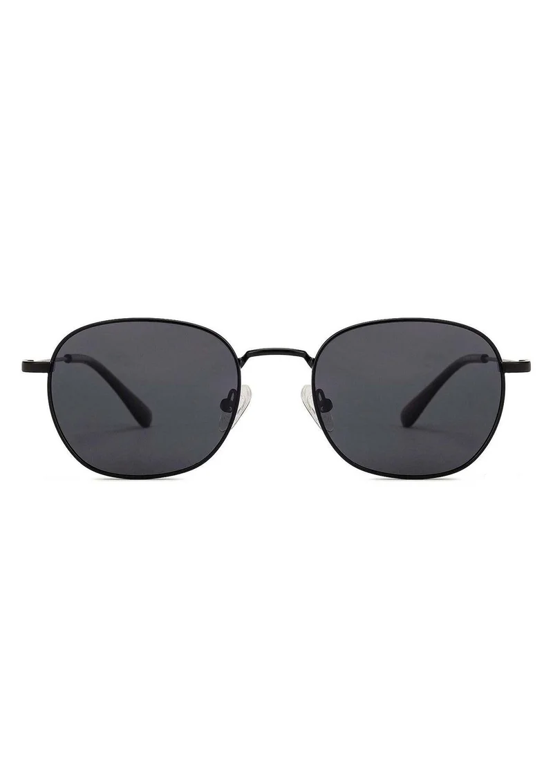 VINCENT CHASE VINCENT CHASE EYEWEAR By Lenskart | Full Rim Round Branded Latest and Stylish Sunglasses | Polarized and 100% UV Protected | Men & Women | Large | VC S13132 (Color:-Black Frame/Grey Lens)-Pack of 1
