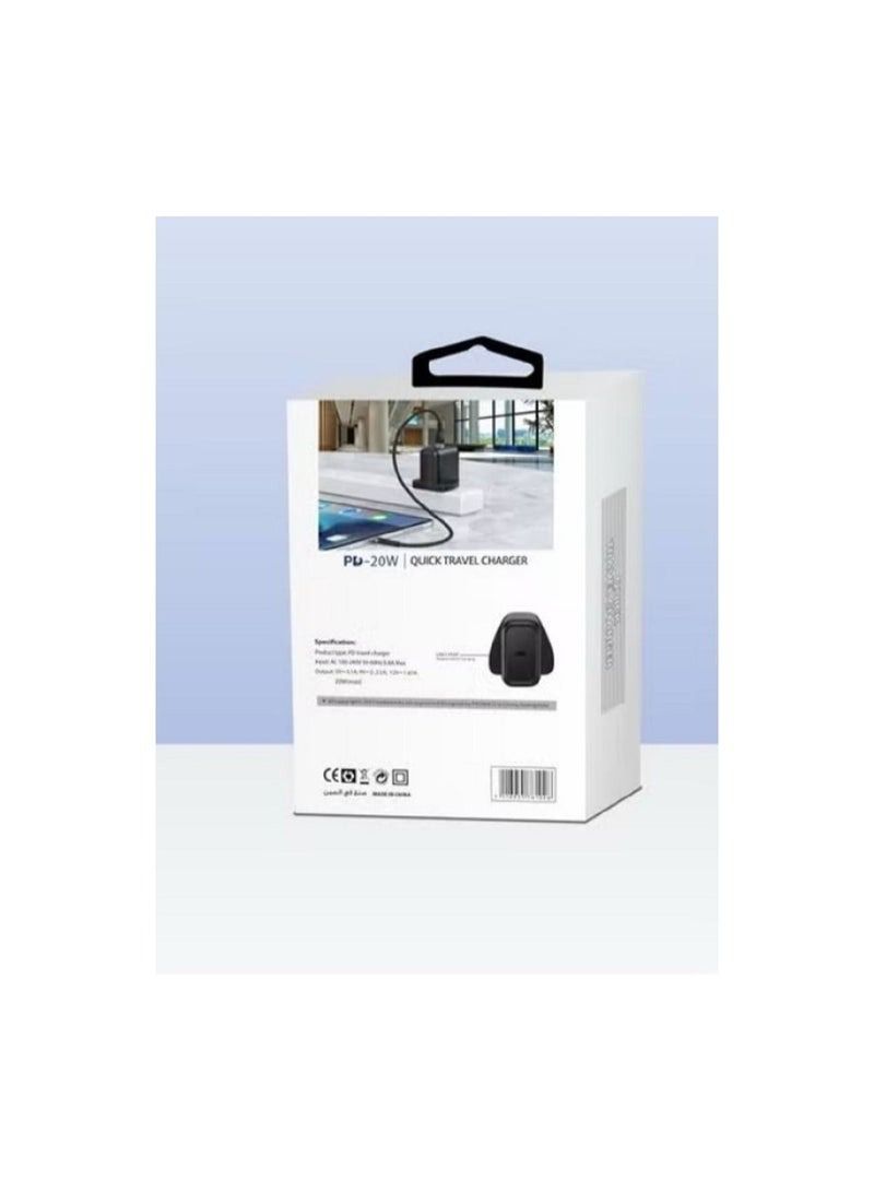 بروماس شاحن حائط منزلي بمنفذ PD 20 وات مقاوم للحرارة لجميع الاجهزة - Image 2