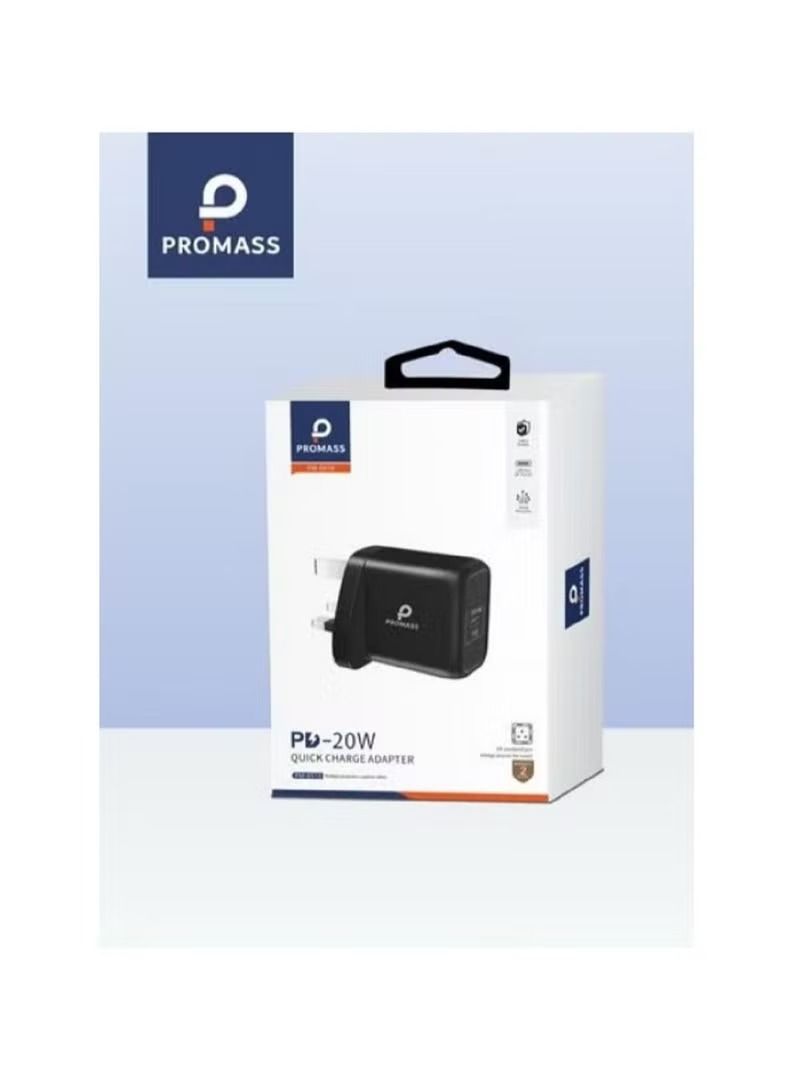 بروماس شاحن حائط منزلي بمنفذ PD 20 وات مقاوم للحرارة لجميع الاجهزة - Image 1