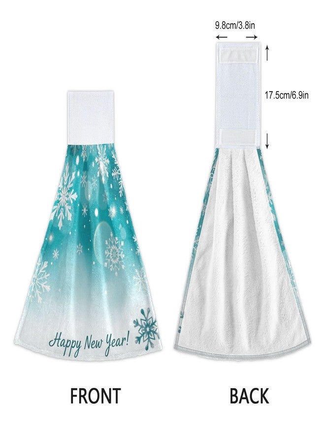 Kcldeci Merry Christmas Hanging Hand Towels,Winter Christma Hand Dry Towels for Kitchen Bathroom, Xmas Hanging Towel Set with Hanging Loop Set of 2 - Image 4