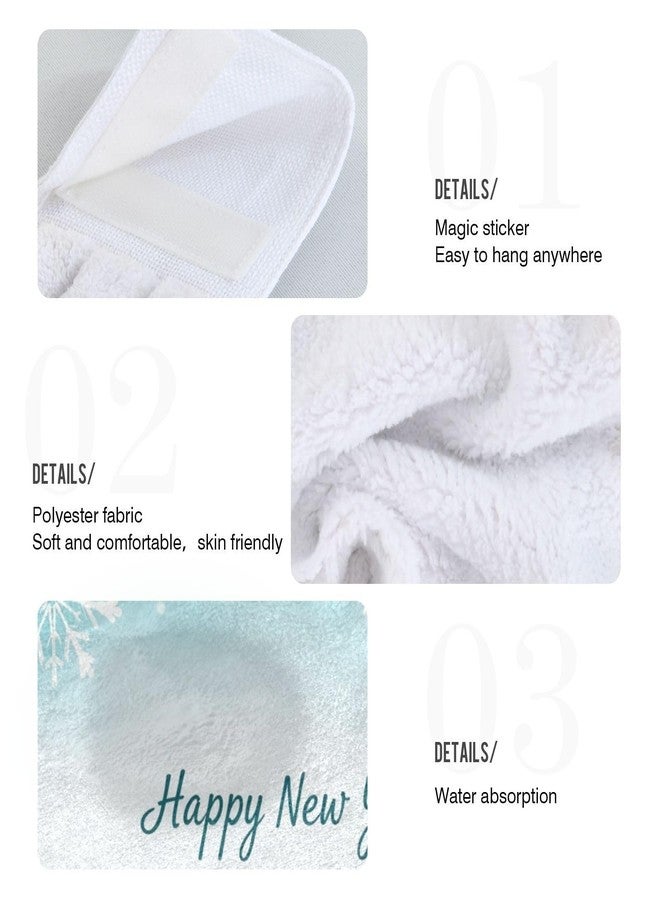 Kcldeci Merry Christmas Hanging Hand Towels,Winter Christma Hand Dry Towels for Kitchen Bathroom, Xmas Hanging Towel Set with Hanging Loop Set of 2 - Image 5