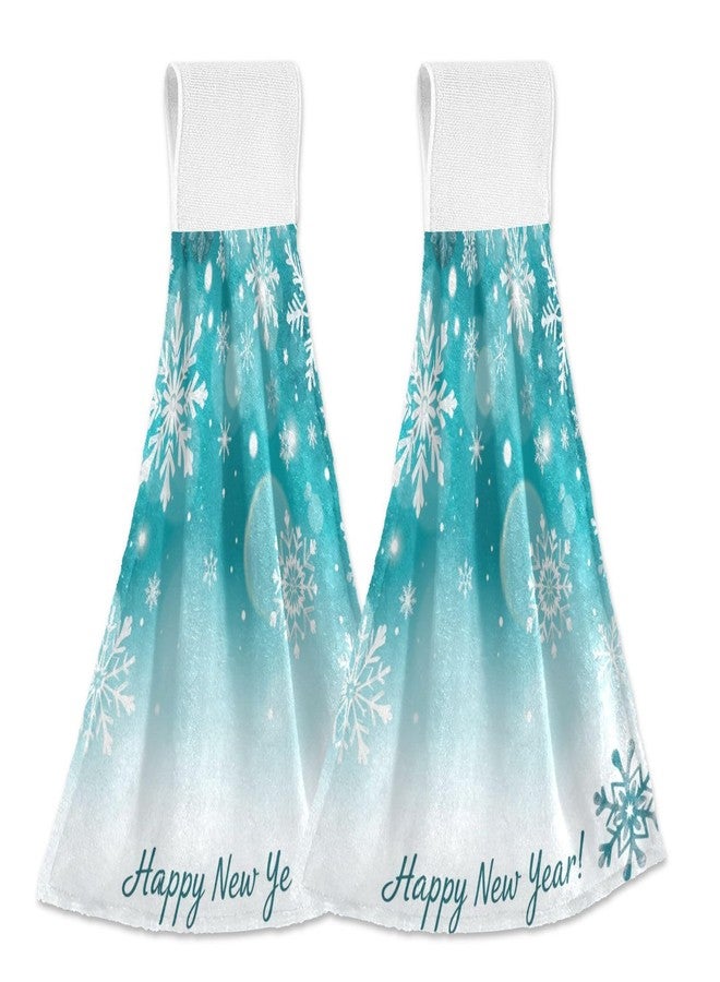 Kcldeci Merry Christmas Hanging Hand Towels,Winter Christma Hand Dry Towels for Kitchen Bathroom, Xmas Hanging Towel Set with Hanging Loop Set of 2 - Image 1