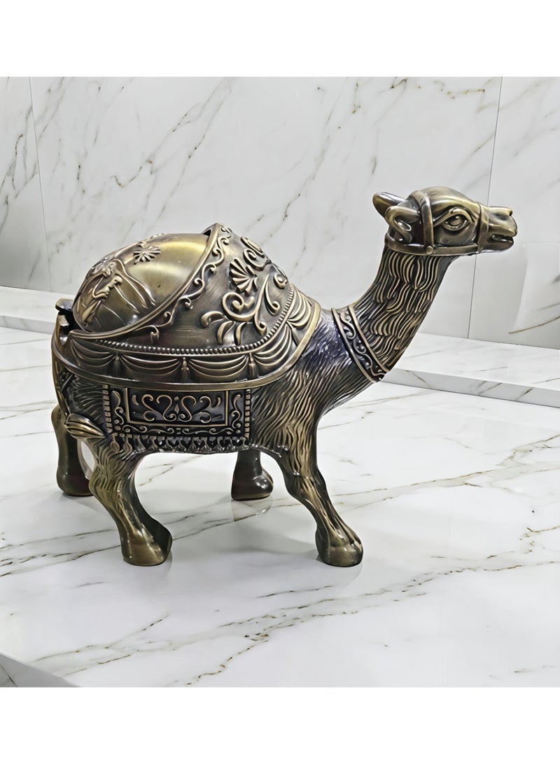 Luxury Camel Ashtray | Camel Figurine Design, Hinged Lid - Image 2