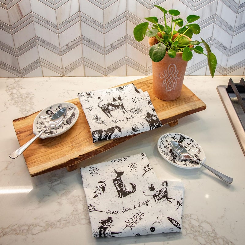 Karma , Boho Spoon Rest, Black and White Ceramic Spoon Rest, Ceramic Spoon Rest for Countertop, Octopus - Image 4