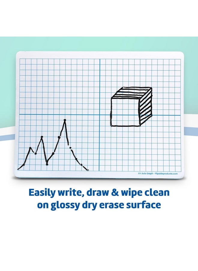 Flipside Products 9" X 12" Two-Sided Magnetic Xy Axis Dry Erase Learning Mat, Education Learning, Graph, Economical - 12 Pack  - Image 3