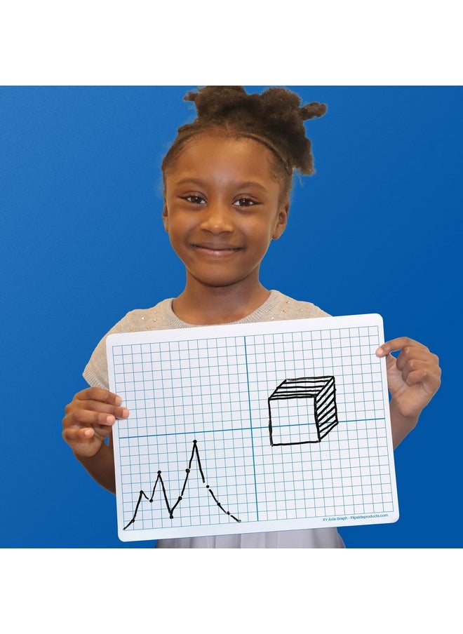 Flipside Products 9" X 12" Two-Sided Magnetic Xy Axis Dry Erase Learning Mat, Education Learning, Graph, Economical - 12 Pack  - Image 2
