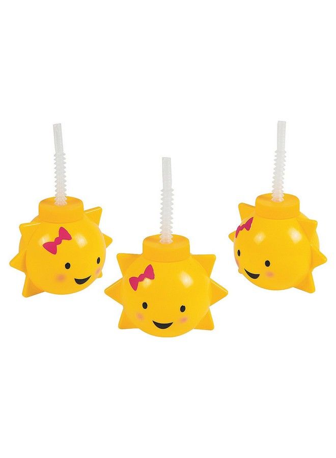 Fun Express You Are My Sunshine Cups With Straws Party Supplies 8 Pieces - Image 1