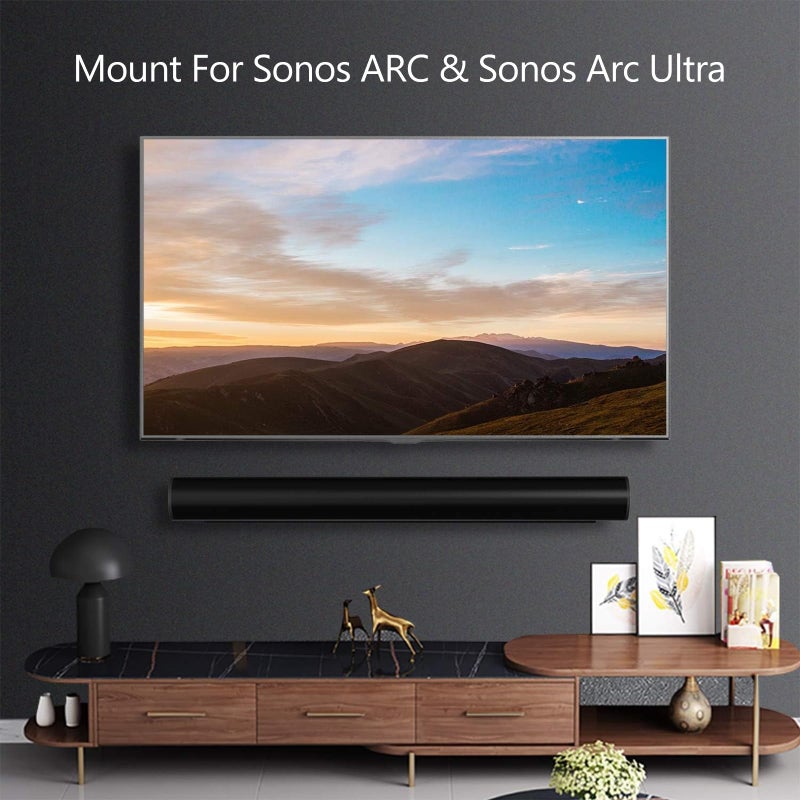 WALI Soundbar Mount for Sonos Arc and Sonos Arc Ultra - Sound bar Wall Mount Bracket, Minimalist Design, Perfect for Under TV Installation, Black - Image 2