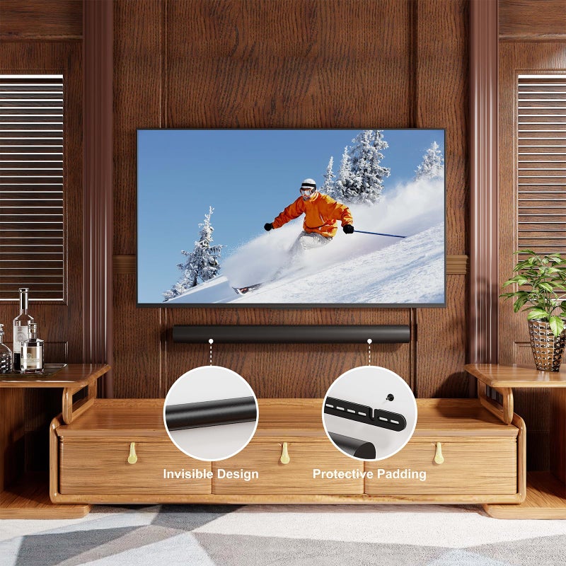 WALI Soundbar Mount for Sonos Arc and Sonos Arc Ultra - Sound bar Wall Mount Bracket, Minimalist Design, Perfect for Under TV Installation, Black - Image 5