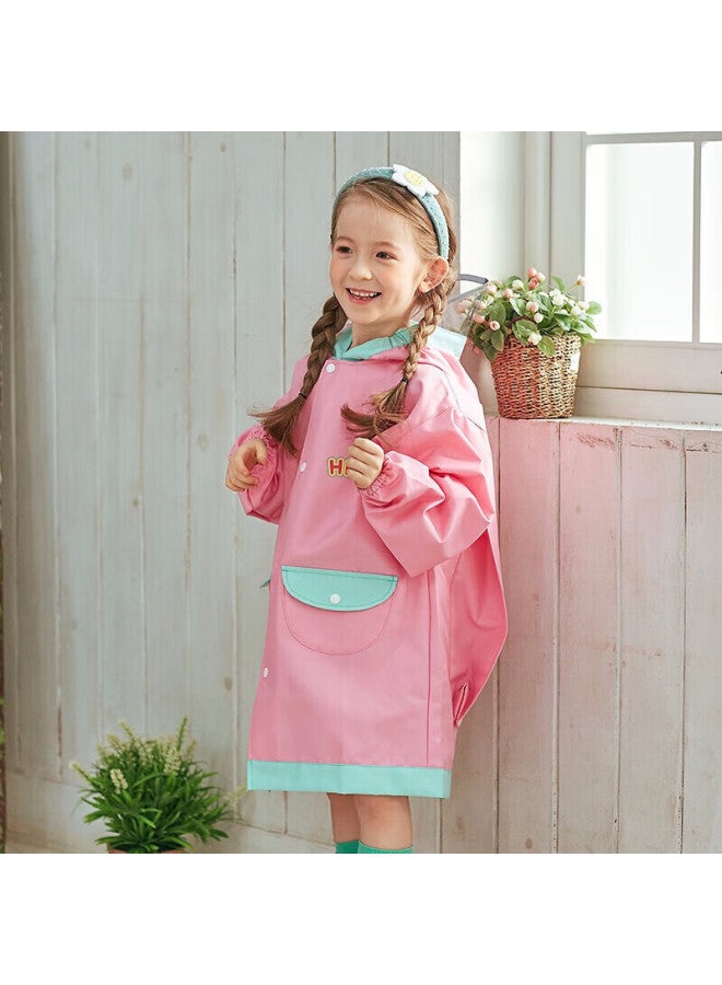 Lemonkid Children's Raincoat For Boys And Girls, Elementary School Students' Poncho With Backpack Space For School, Pink Cake, XL - Image 2