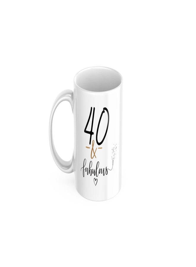 Hubops 40 & Fabulous Birthday Mug - 40th Birthday Gift for Women, Funny Ceramic Coffee Cup with '40 Never Looked So Good' Quote - White 11oz Milestone Gift for Her, Sister, Friend, Mom - Image 4