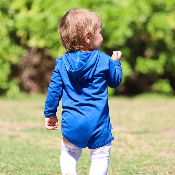 UV SKINZ UPF 50+ Baby Boys' Hooded Sunzie - Navy Blue - 6/12m - Image 4