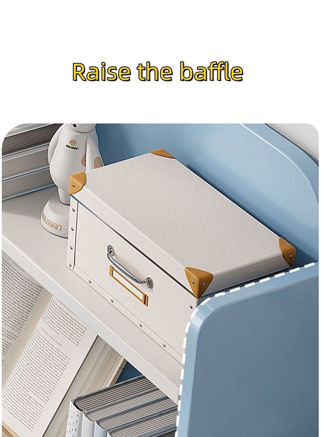 JCB CHIC Study Writing Desk with Bookshelf,80×55×113CM Computer Desk with  Drawers and Storage Shelves，Rustic Office Desk with Hutch，Study Writing Gaming Table Laptop Workstation for Home Office - Image 4