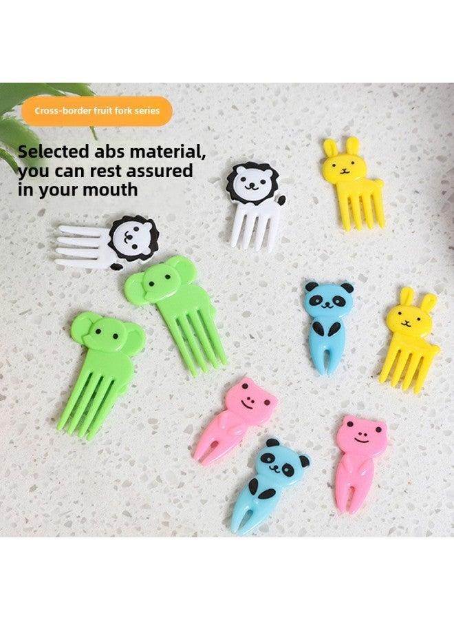 Children's Cartoon Fruit Fork Suit Cute Animal Creative Fruit Sign Bento Fruit Fork Snacks Fork Wholesale-Color:(OPP Bag)-Specifications:40pc Set  - Image 3