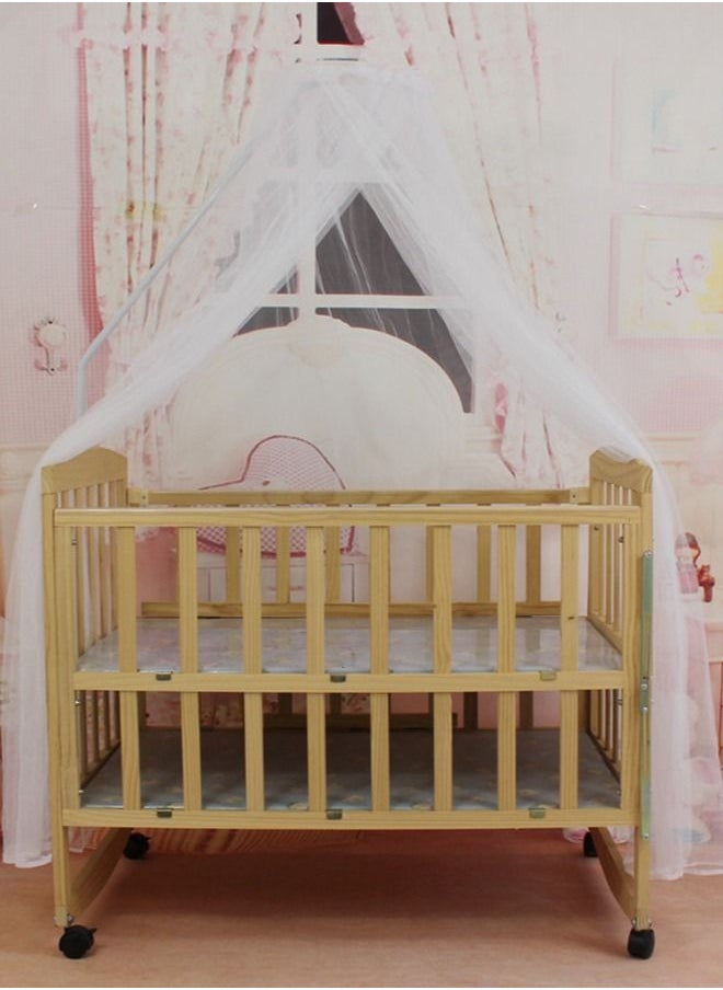Buna Crib Cover Crib Net Hanging Dome Curtain Net Transparent Mesh Bedspread with Large Screen Opening Premium Bedspread Hanging Bed Net Belt Easy to Install Kit for All Crib Boys and Girls - White  - Image 1