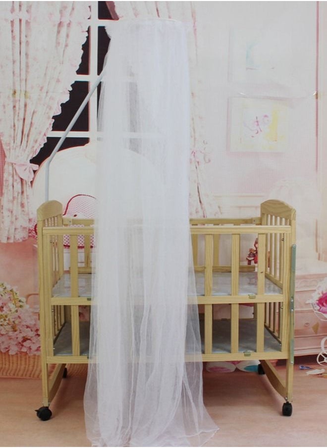 Buna Crib Cover Crib Net Hanging Dome Curtain Net Transparent Mesh Bedspread with Large Screen Opening Premium Bedspread Hanging Bed Net Belt Easy to Install Kit for All Crib Boys and Girls - White  - Image 2