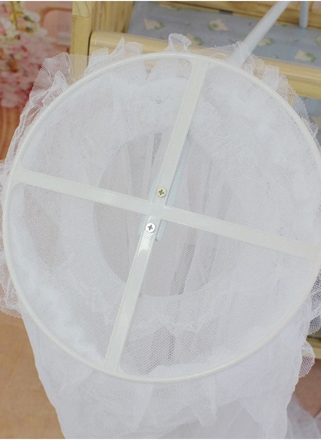 Buna Crib Cover Crib Net Hanging Dome Curtain Net Transparent Mesh Bedspread with Large Screen Opening Premium Bedspread Hanging Bed Net Belt Easy to Install Kit for All Crib Boys and Girls - White  - Image 4
