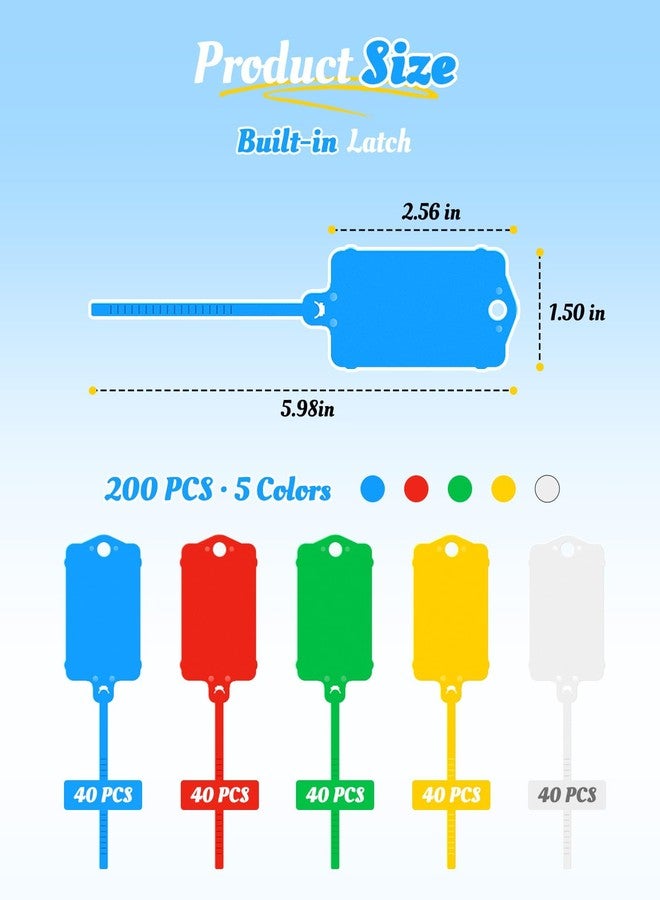 Gaahkai 200PCS Plastic Tags with Zip Tie for Labeling, 2.56 x 1.49in Waterproof Label Tags - Image 2