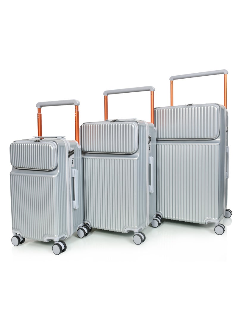 Morano 3 Piece Luggage Set 28", 24", 20" (Silver) - Image 2