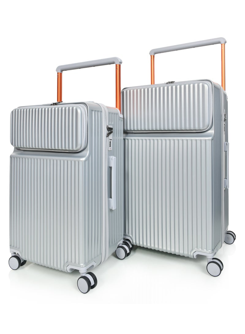 Morano 3 Piece Luggage Set 28", 24", 20" (Silver) - Image 3