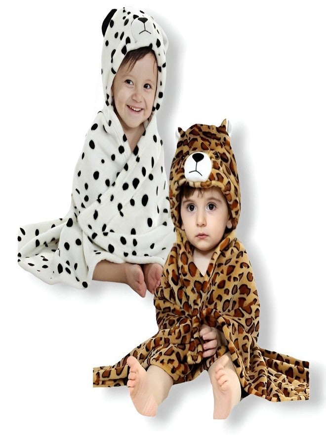 First Kick Baby Bath Towels New Born Combo Pack of Hooded Quick Water Absorbing Towels for Baby Boys and Baby Girls Pack of 2 Pcs, (0-6 Months, L 83 cm x B 80 cm) - Image 1