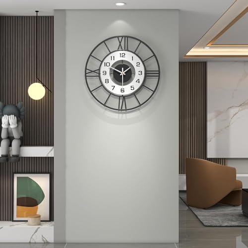 AVVIC MART Wall Clock Stylish Metal Analog Wall Clock for Living Room, Bedroom, Office, Kitchen, Home and Hall | Antique Fancy Big Size Modern Wall Watch (Style-27, 50 CM) - Image 3