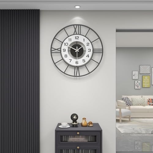 AVVIC MART Wall Clock Stylish Metal Analog Wall Clock for Living Room, Bedroom, Office, Kitchen, Home and Hall | Antique Fancy Big Size Modern Wall Watch (Style-27, 50 CM) - Image 2