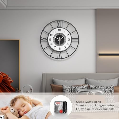 AVVIC MART Wall Clock Stylish Metal Analog Wall Clock for Living Room, Bedroom, Office, Kitchen, Home and Hall | Antique Fancy Big Size Modern Wall Watch (Style-27, 50 CM) - Image 4