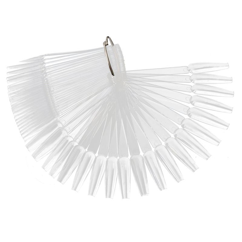 50pcs False Nail Art Tips Sticks Salon Practice Nail Polish Color Card Plates Display Board Transparent - Image 4
