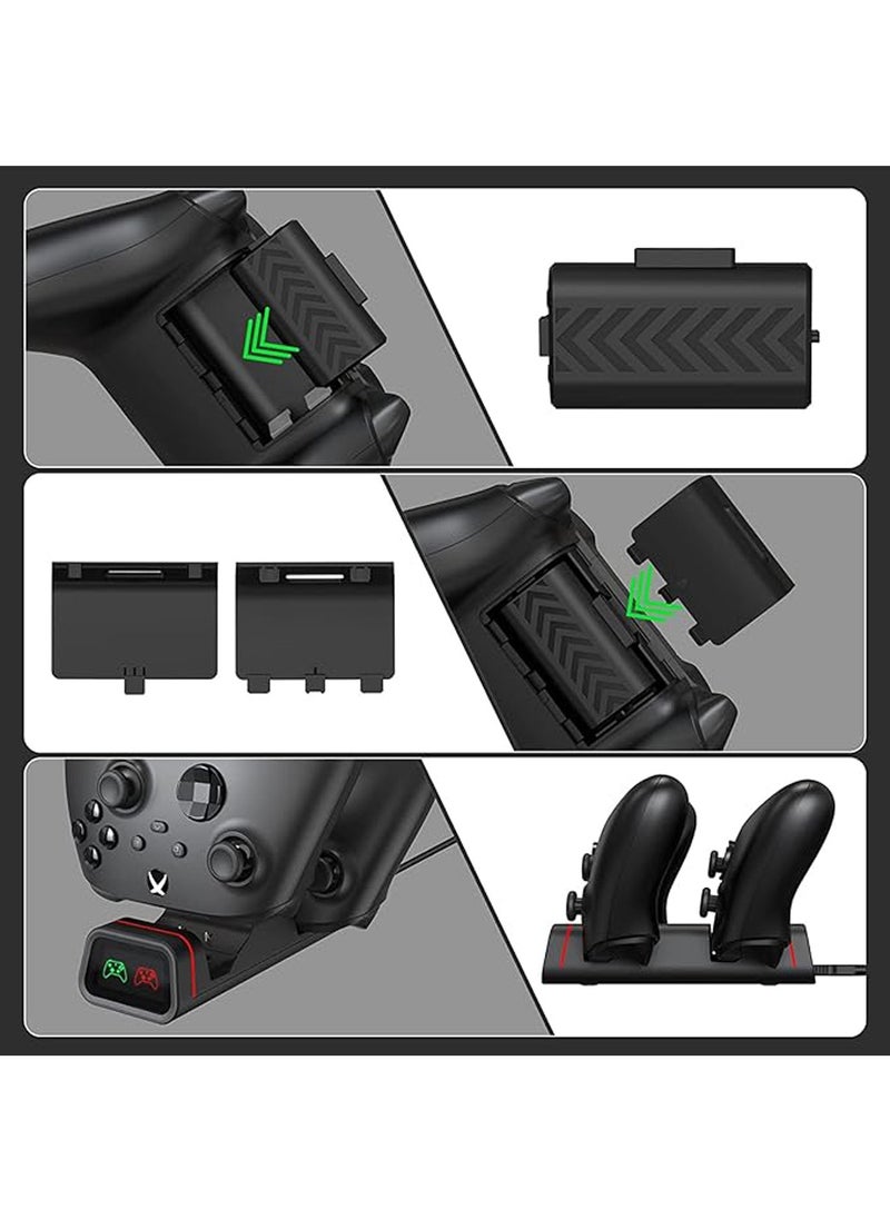 Xbox One Batteries and Chargers, Xbox battery Controller Charger Station for Xbox Series X/S/Xbox One/One X/One S/One Elite,Charging Dock with 2 x 800mAh Rechargeable Battery and 4 Covers - pzsku/Z99148853C1C00D1B8685Z/45/_/1710568771/d07ed527-d893-41f7-b2f1-7253175dc59f