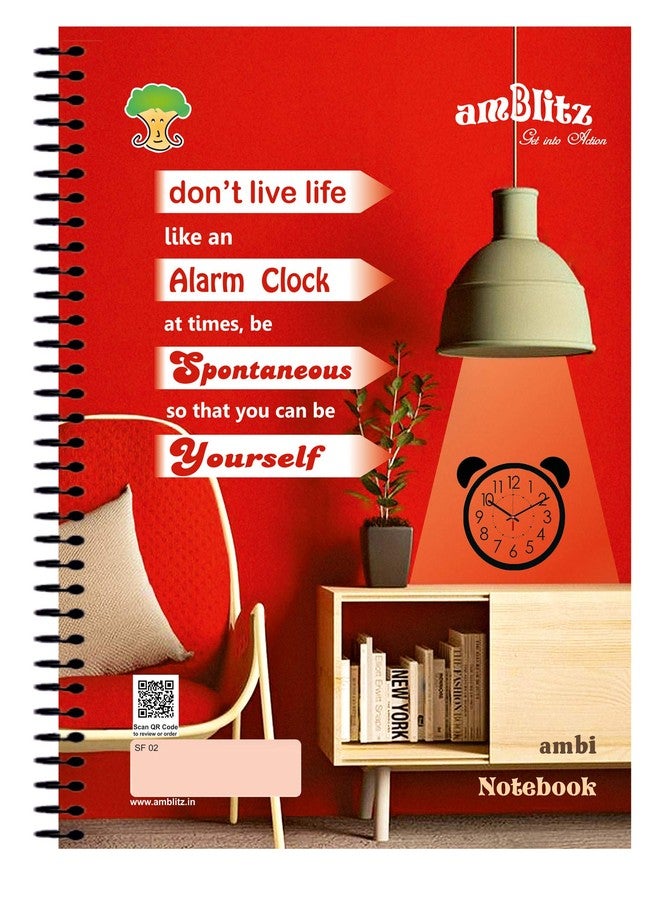 Amblitz Spiral Notebook (UnRuled), 5 Subjects - 200 Pages, 70 GSM, 22 * 29 CM. - Image 2