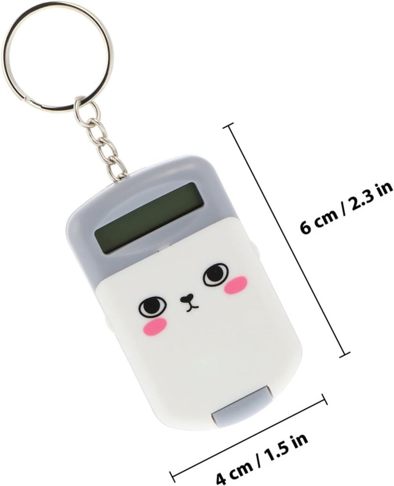 2pcs Mini Portable Calculator for Students and Compact Arithmetic Electronic Calculator with Durable Plastic Suitable for School and Office Use Grey - Image 2