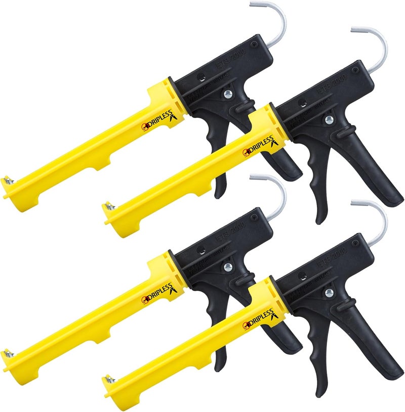 Dripless ETS2000 Ergo Composite Caulk Gun | Caulking Gun for 10 oz Cartridges or Tubes | Lightweight Body | 12:1 Thrust Ratio | Pro Painter Preferred | 4 Pack - Image 1