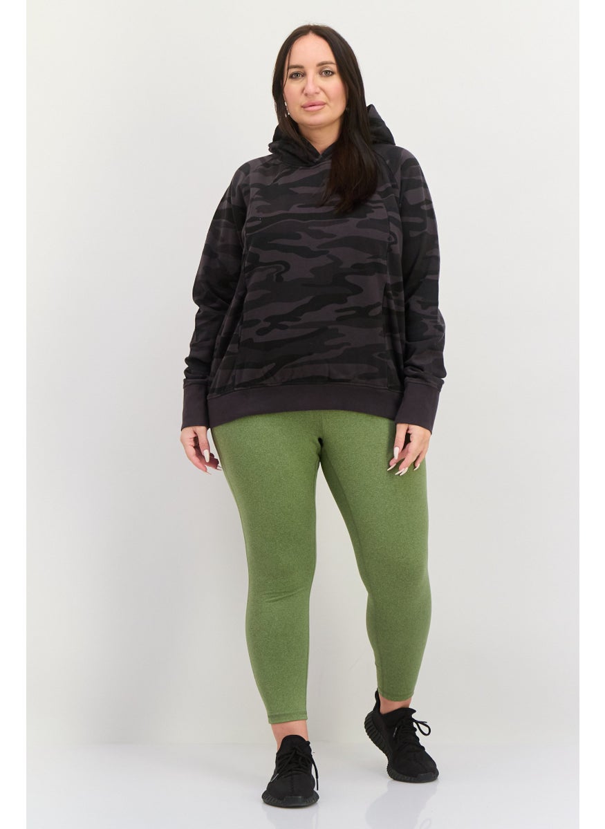 Burnside - Women Hooded Camouflage Sweatshirts, Black - Image 1
