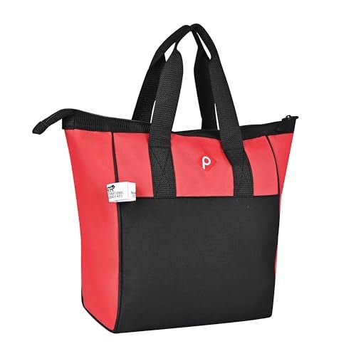 PAHAL 11 Inch Portable Heavy Duty Tool Bag – Compact Tool Storage Organizer for Electrician, Plumber, Carpenter, Mechanic & Service Engineer, Durable Multipurpose Tool Carry Bag, Red Black - Image 1
