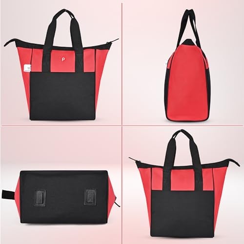 PAHAL 11 Inch Portable Heavy Duty Tool Bag – Compact Tool Storage Organizer for Electrician, Plumber, Carpenter, Mechanic & Service Engineer, Durable Multipurpose Tool Carry Bag, Red Black - Image 2